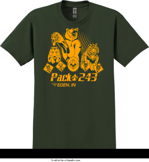 Pack   243 EDEN, IN T-shirt Design 