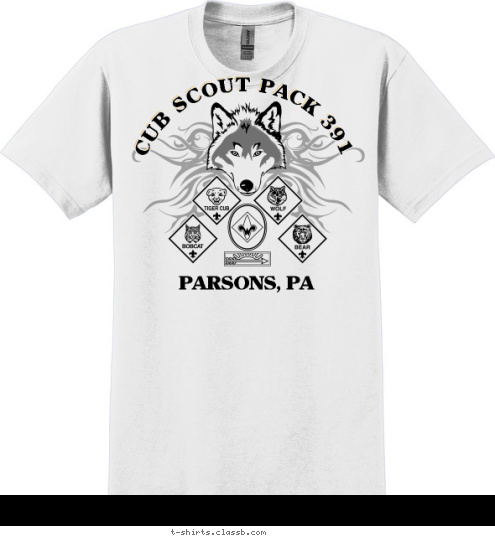 CUB SCOUT PACK 391 PARSONS, PA CUB SCOUT PACK 391 T-shirt Design 