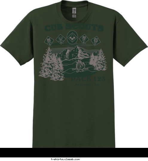 Anytown, USA PACK 123 CUB SCOUTS T-shirt Design 