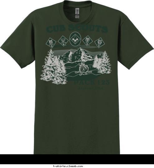 Anytown, USA PACK 123 CUB SCOUTS T-shirt Design 