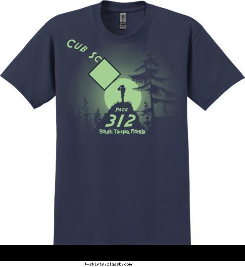 South Tampa, Florida 312
 Pack Cub Scouts T-shirt Design 