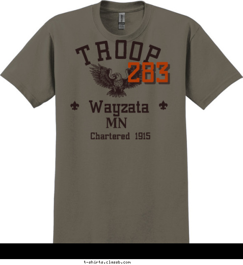 283 TROOP Chartered 1915 MN Wayzata T-shirt Design 