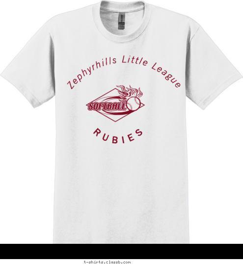 R U B I E S Zephyrhills Little League  T-shirt Design 