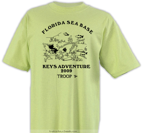 MERRIAM, KANSAS KEYS ADVENTURE 
2009 TROOP 247
 FLORIDA SEA BASE T-shirt Design 