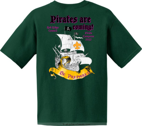 The PIRATES of LASSEN Red Ridge
Council Camp Lassen Pirate
Camporee
2012 coming! July 11-14, 2012
Cub Scout Pack 179 Pirates are Be Prepared T-shirt Design 