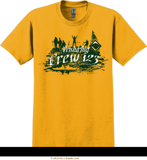 ANYTOWN, USA Crew 123 Venturing T-shirt Design 