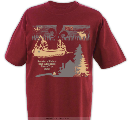 Troop 94 Boundary Waters
High Adventure
Canoe Trip
2012 T-shirt Design 