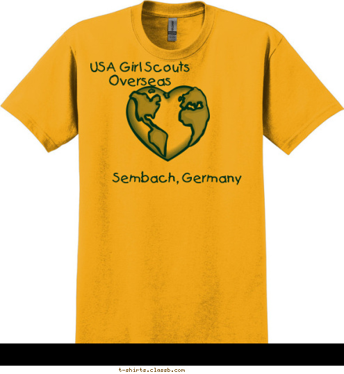 Discover!
Connect!
Take Action! Sembach, Germany USA Girl Scouts Overseas T-shirt Design 