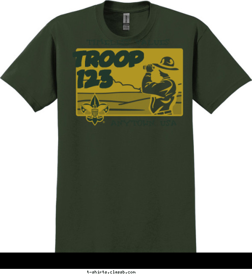 123 TROOP ANYTOWN, USA TIMELESS VALUES T-shirt Design 