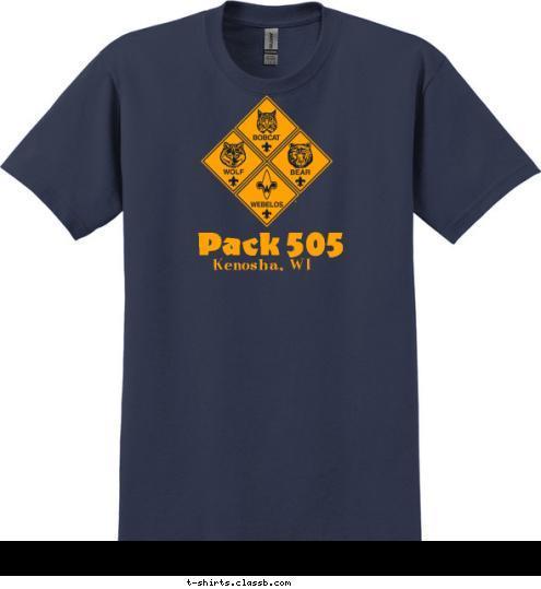 Kenosha, WI Pack 505 T-shirt Design 