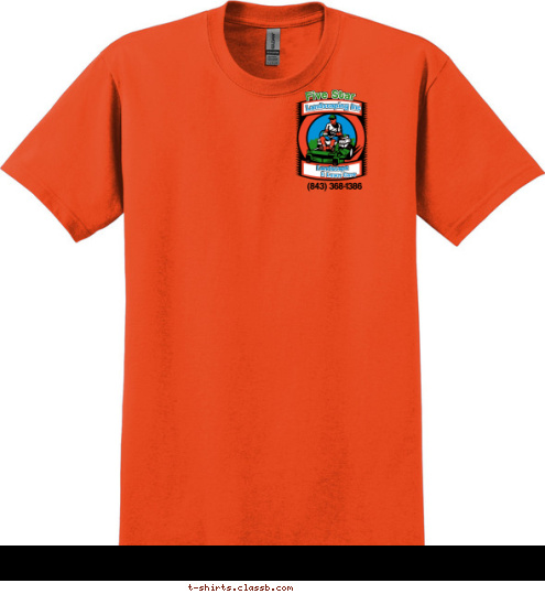 For All Landscape & Lawn Care Needs! (843) 368-1386 & Lawn Care Landscape Landscaping Inc Five Star T-shirt Design 