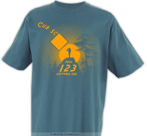 New Text New Text New Text Anytown, USA 123
 Pack Cub Scouts T-shirt Design 