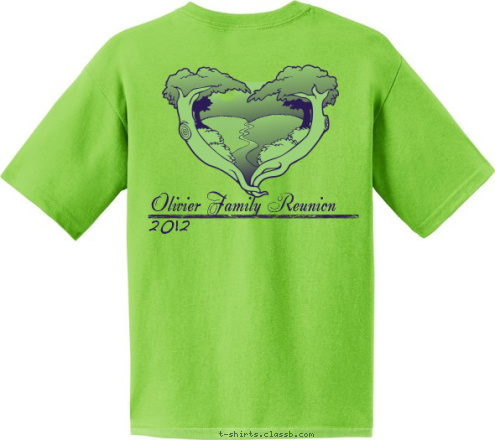 Divided by distance.      2012 Divided by distance, united by roots. Olivier Family Reunion T-shirt Design 