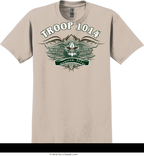 SHAC  Soaring
  Eagle
 District Houston, Texas TROOP 1014 T-shirt Design 