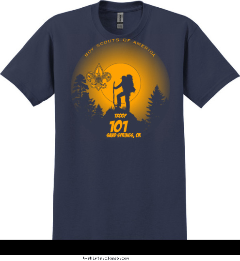 BOY SCOUTS OF AMERICA SAND SPRINGS, OK 101 TROOP T-shirt Design 