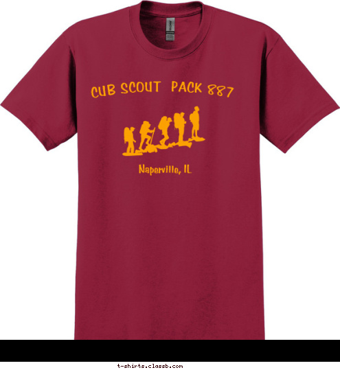 VIENNA, VA PACK 1139 Naperville, IL CUB SCOUT  PACK 887 T-shirt Design Hiking - Cardinal Red