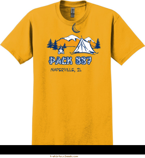 PACK 887 Naperville, Il T-shirt Design Campsite - Yellow