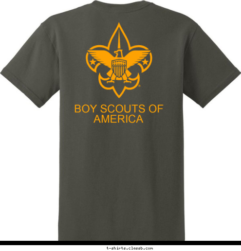 New Text BSA BOY SCOUTS OF AMERICA Troop 221 Morristown, IN T-shirt Design Olive Green Class B T-Shirt (Troop 221)