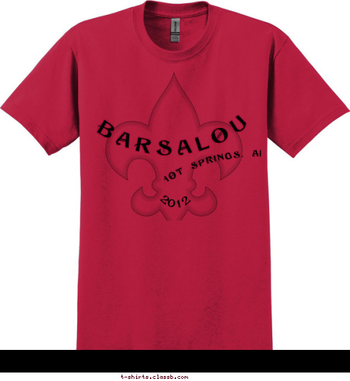 123 2012 Hot Springs, AR Barsalou T-shirt Design 