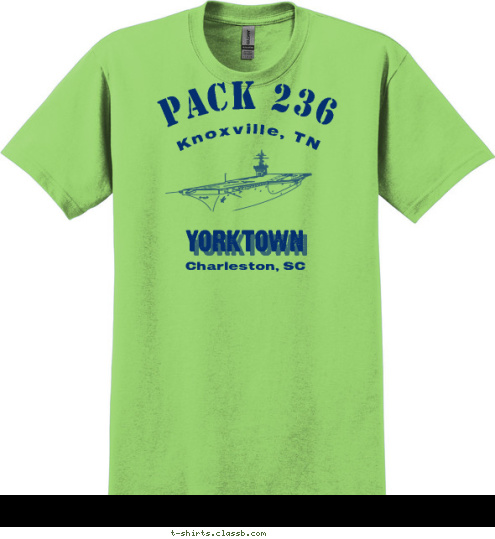 YORKTOWN 236 Knoxville, TN CUB SCOUT PACK 236 Charleston, SC T-shirt Design 