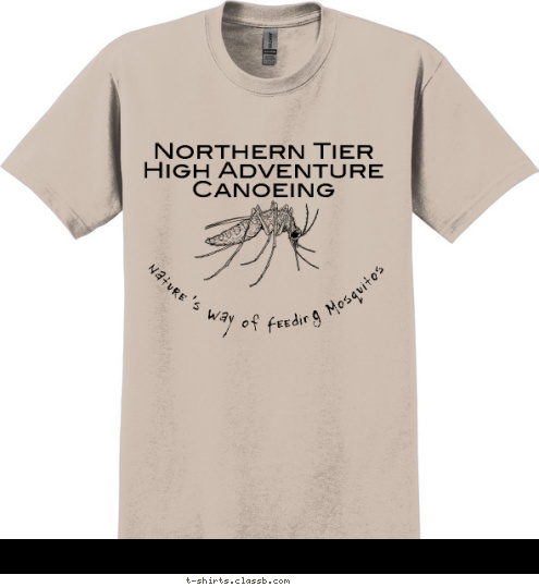 Nature's Way of Feeding Mosquitos Northern Tier High Adventure Canoeing T-shirt Design 