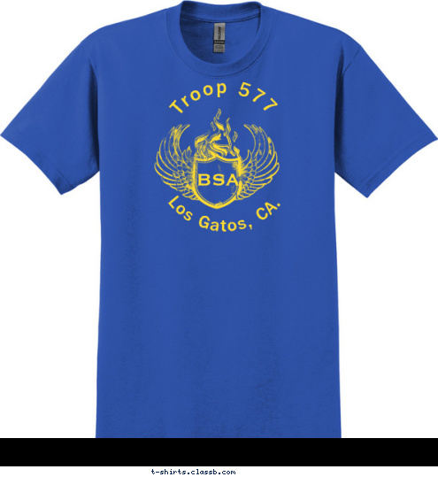 Los Gatos, CA. Troop 577 BSA T-shirt Design 