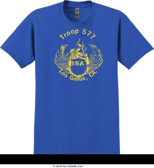 Los Gatos, CA. Troop 577 BSA T-shirt Design 