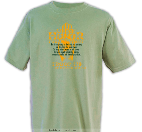 To do my duty to God and my country
and to obey the Scout Law;
To help other people at all times;
To keep myself physically strong,
mentally awake and morally straight. Little Rock AFB, AR TROOP 170 T-shirt Design 