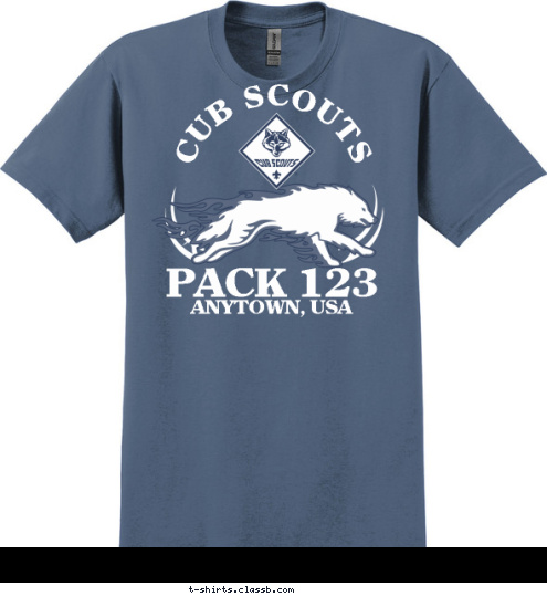 ANYTOWN, USA CUB SCOUTS PACK 123 T-shirt Design 