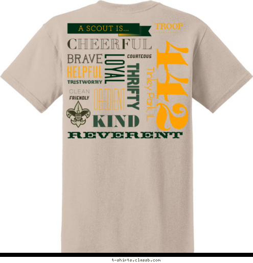 Troop 442 Tinley Park, IL 442 T-shirt Design 