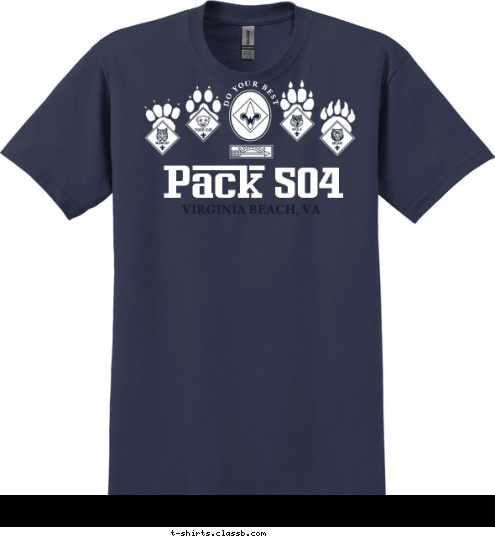 DO YOUR BEST VIRGINIA BEACH, VA Pack 504 T-shirt Design 