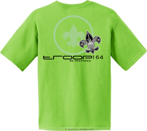 QUARTZ HILL.CA TROOP 164 164 troop BE PREPARED T-shirt Design 