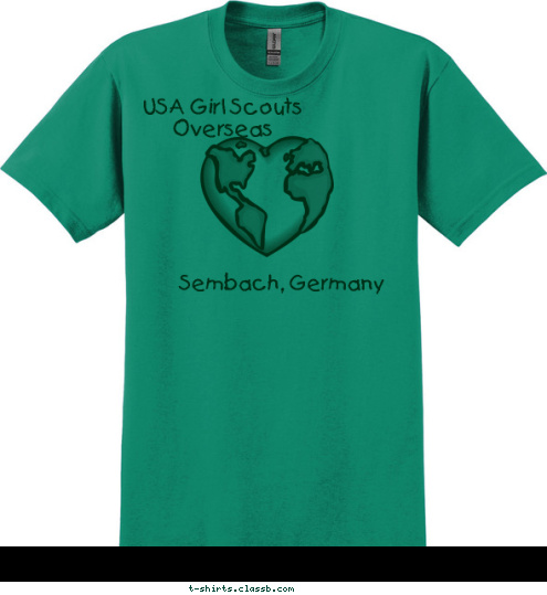 Discover!
Connect!
Take Action! Sembach, Germany USA Girl Scouts Overseas T-shirt Design 