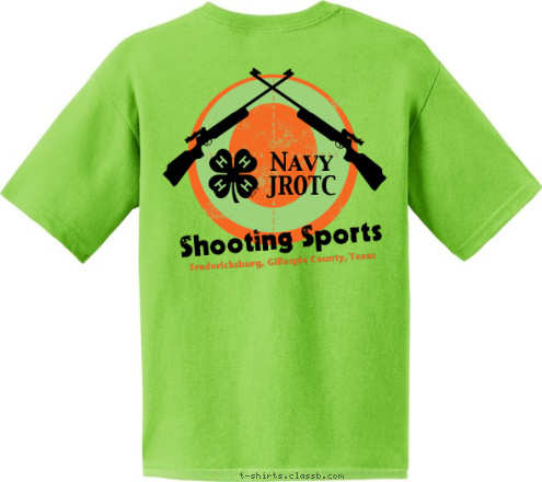 Hunter Behrends Navy
JROTC Fredericksburg, Gillespie County, Texas Shooting Sports T-shirt Design Hunter Lime