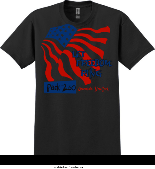 New Text Pack 230 Oceanside, New York RING FREEDOM LET T-shirt Design 