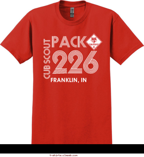 PACK 226 FRANKLIN, IN CUB SCOUT
 T-shirt Design 