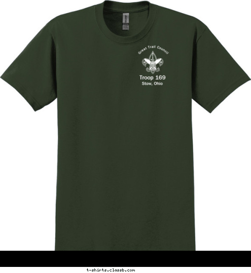 Troop 169 Stow, Ohio Great Trail Council Adirondack Canoe Trip
June 2012 Troop 169 T-shirt Design 