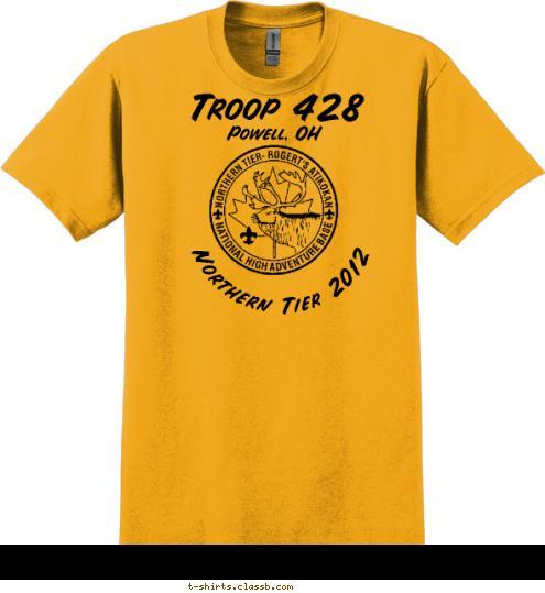 Troop 428
 Powell, OH Northern Tier 2012  T-shirt Design T428_NT_Rogerts