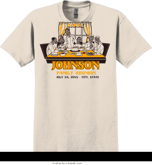 JOHNSON JOHNSON JULY 10, 2012   ANYTOWN, USA FAMILY REUNION JOHNSON T-shirt Design SP1689