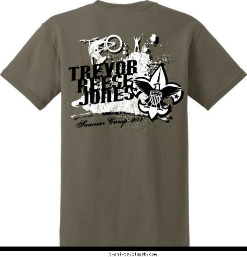 RRC CAMP Carrollton, TX Trevor Reese Jones Troop 787  Summer Camp 2012 T-shirt Design 