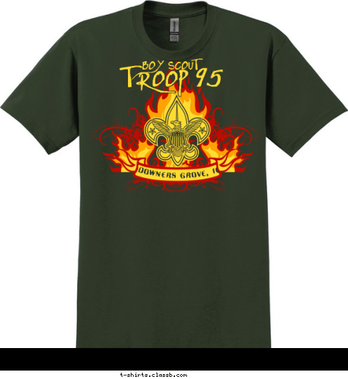 BOY SCOUT TROOP 95 DOWNERS GROVE, IL T-shirt Design TROOP 95 SAMPLE #3