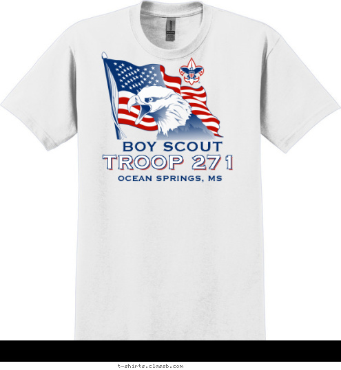 BOY SCOUT TROOP 271 OCEAN SPRINGS, MS T-shirt Design 