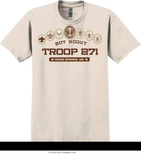 TROOP 271 OCEAN SPRINGS, MS BOY SCOUT T-shirt Design 