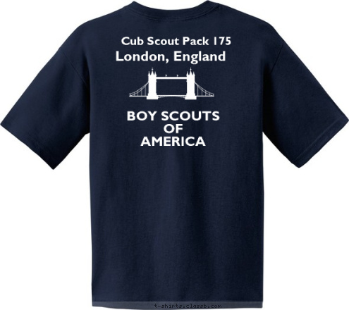 Pack 175 BOY SCOUTS 
OF 
AMERICA London, England Cub Scout Pack 175 T-shirt Design 