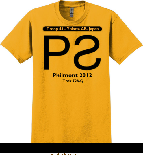 Troop 45 - Yokota AB, Japan Trek 728-Q Philmont 2012 Troop 45 - Yokota AB, Japan T-shirt Design 