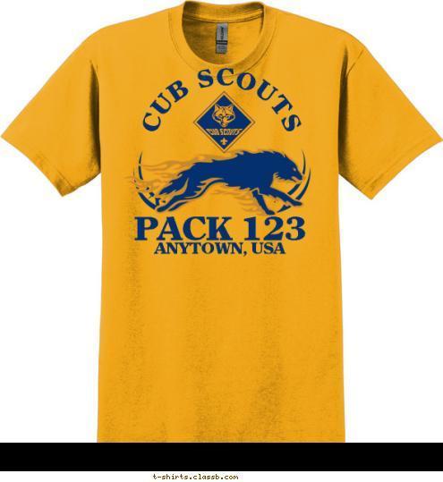 ANYTOWN, USA CUB SCOUTS PACK 123 T-shirt Design 