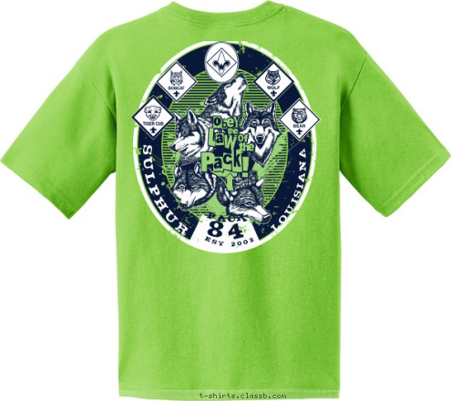 First Baptist Church
Sulphur, LA EST 2002 84 LOUISIANA SULPHUR 84 PACK T-shirt Design Blue & White