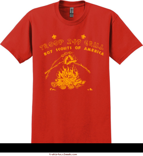 CAMP COUNCIL BLUFFS, IA BOY SCOUTS OF AMERICA TROOP 249 GRILL T-shirt Design 