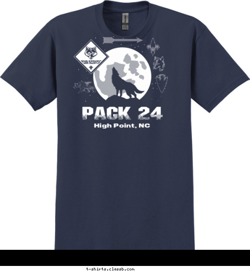 PACK 24 High Point, NC T-shirt Design 