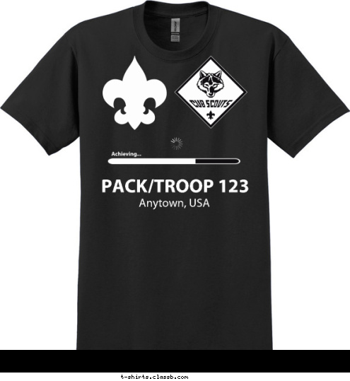 Anytown, USA PACK/TROOP 123 T-shirt Design 